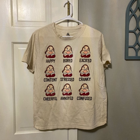 Disney Other - Disney Cream Dwarf Expressions Men's T-Shirt